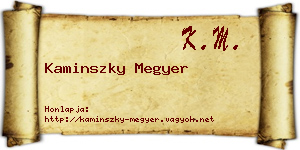 Kaminszky Megyer névjegykártya